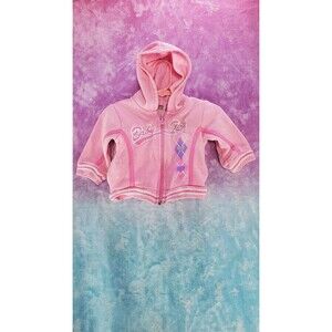 1000% Cute 3-6 Months Toddler Preppy Pastel Pink Vintage Varsity Hoodie Jacket